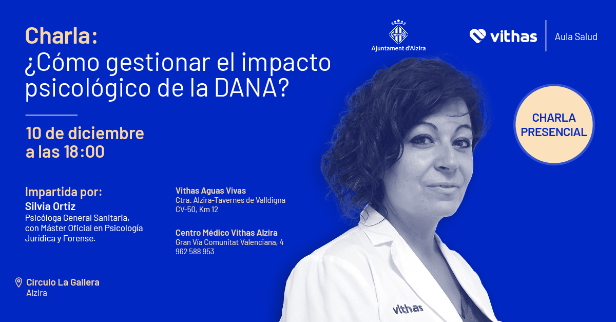 El Hospital Vithas Aguas Vivas ofrece una charla sobre gestión emocional tras la DANA en Alzira